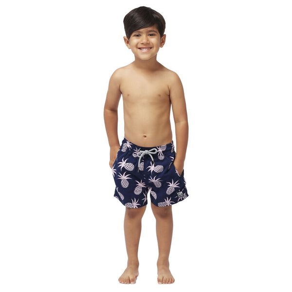 Tom & Teddy Boy's Pineapple Swim Trunk | Shell Pink