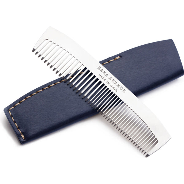 Ezra Arthur No. 18 Mustache & Beard Comb with Sleeve | Navy