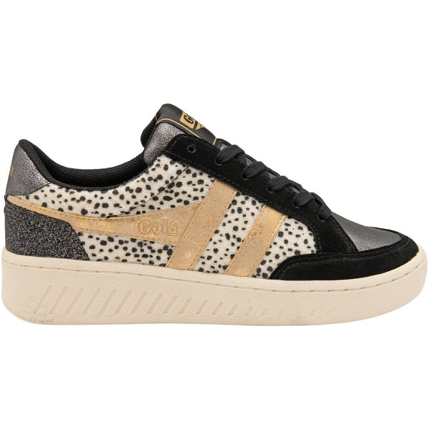 Gola Women's Superslam Sneakers | Black/Cheetah/Gold