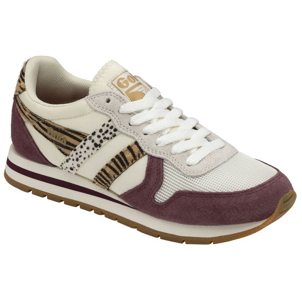 Gola Women's Daytona Safari Sneakers | Off White/Windsor Wine