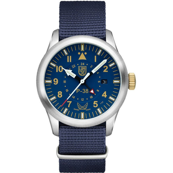 Luminox x Volition America P-38 Lightning Watch | 42mm | 10 ATM | Blue Webbing