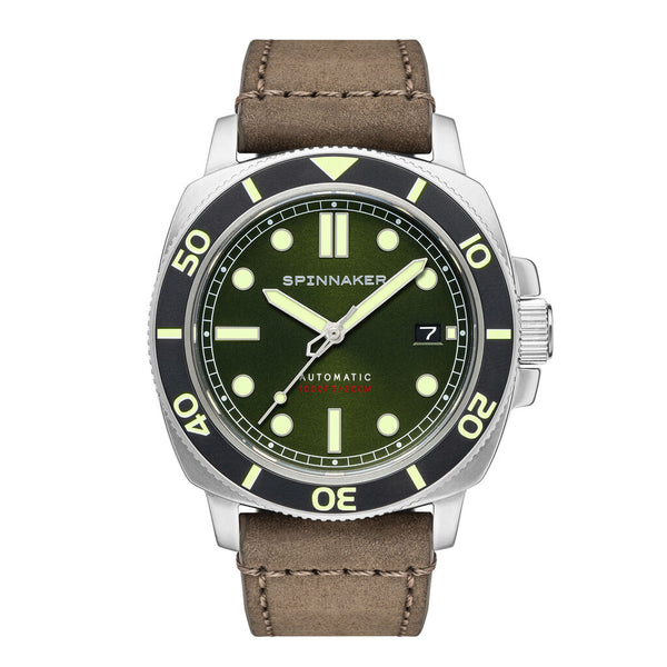 Spinnaker Hull SP-5088-03 Automatic Watch | Dark Green/Brown