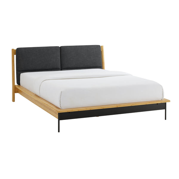 Greenington Santa Cruz King Platform Bed with Fabric | Wheat