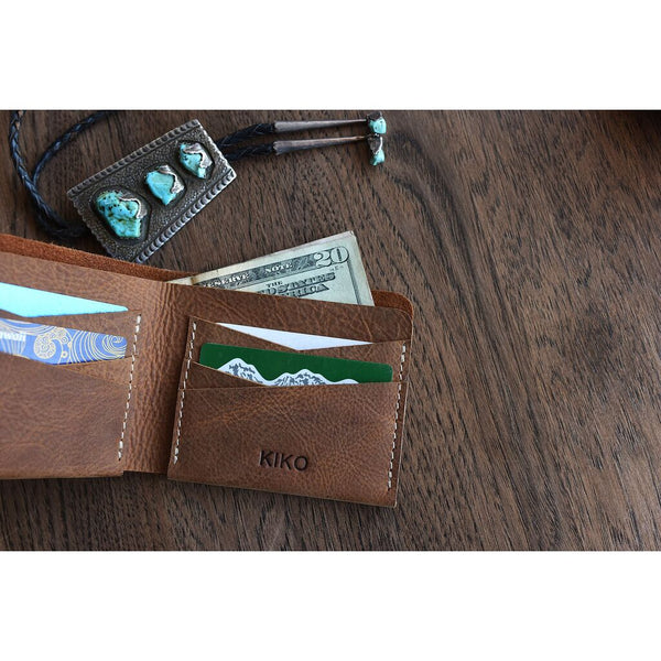 Kiko Leather Buck Bifold Wallet | Tan