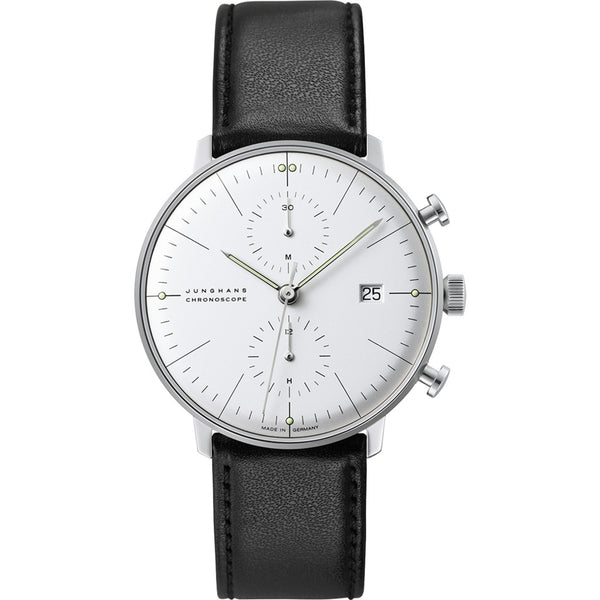 Junghans Max Bill Chronoscope Watch | Black Strap 027/4600.02