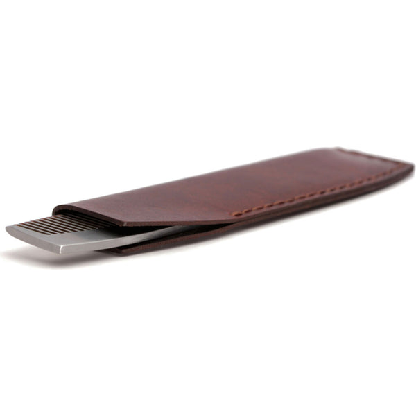 Ezra Arthur No. 18 Mustache & Beard Comb with Sleeve | Malbec