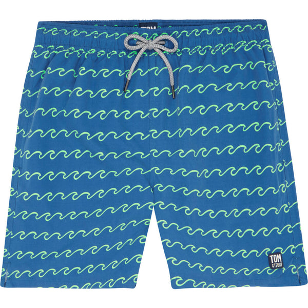 Tom & Teddy Men's Wave Swim Trunk | Seafoam