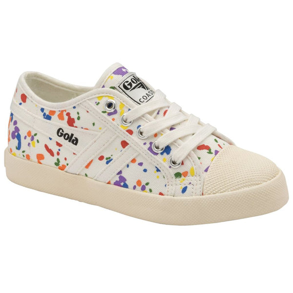 Gola Kid's Coaster Splatter Sneakers | Off White/Multi