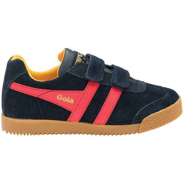 Gola Kid's Harrier Velcro Sneakers | Navy/Sun