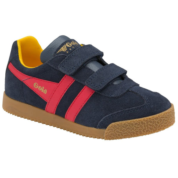 Gola Kid's Harrier Velcro Sneakers | Navy/Sun