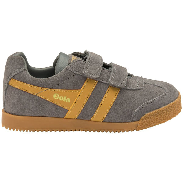 Gola Kid's Harrier Velcro Sneakers | Ash/Sun