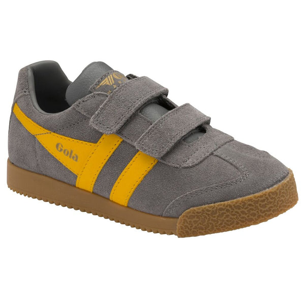 Gola Kid's Harrier Velcro Sneakers | Ash/Sun