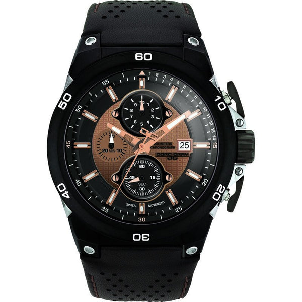 Jorg Gray JG7800-22 Black & Bronze Chronograph Men's Watch | Leather