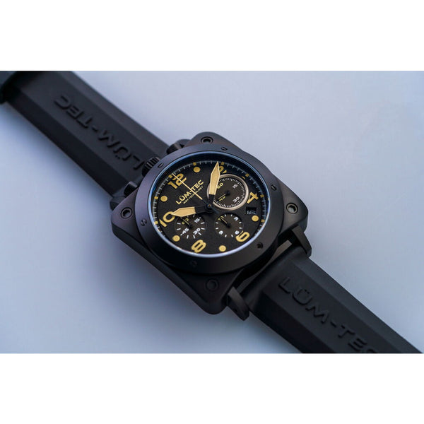 Lum-Tec Bull42 A24 Chronograph Watch | Black Rubber Strap