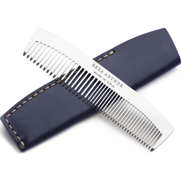 Ezra Arthur No.1827 Pocket Comb with Sleeve | Navy Pc1827Ss23