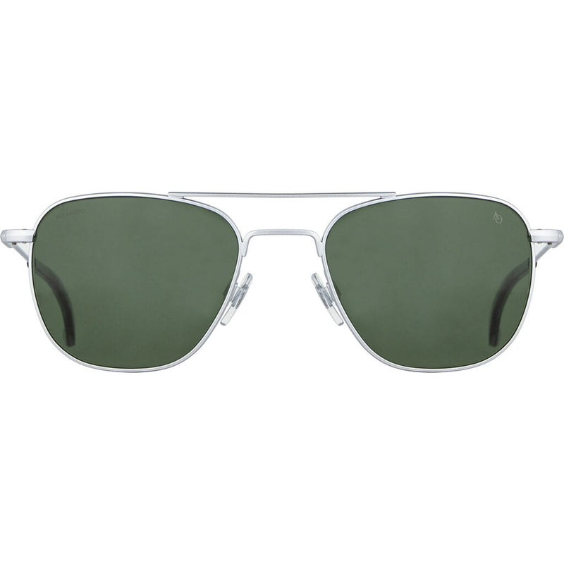 American Optical Big Original Pilot Sunglasses Standard | Matte Silver/Nylon Green